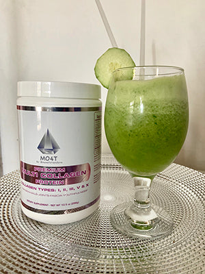 Jugo de manzana verde y colágeno