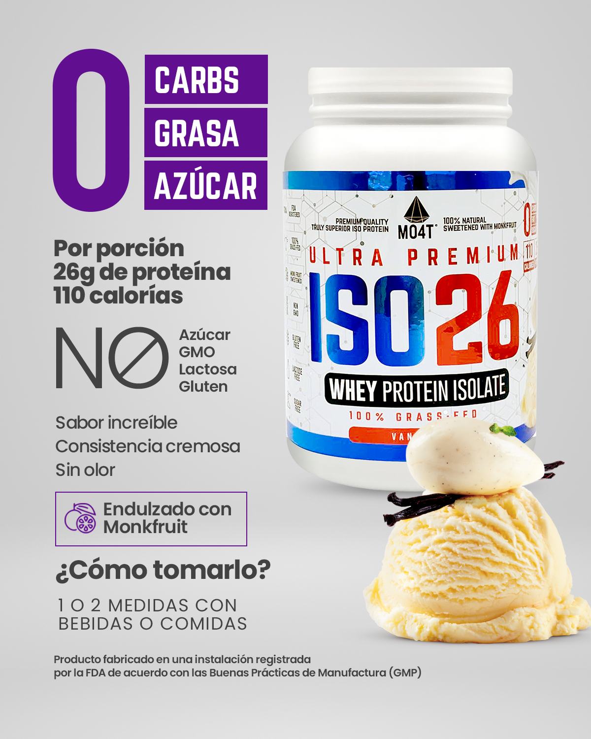 PROTEINA ISO26 - Sabor Vainilla