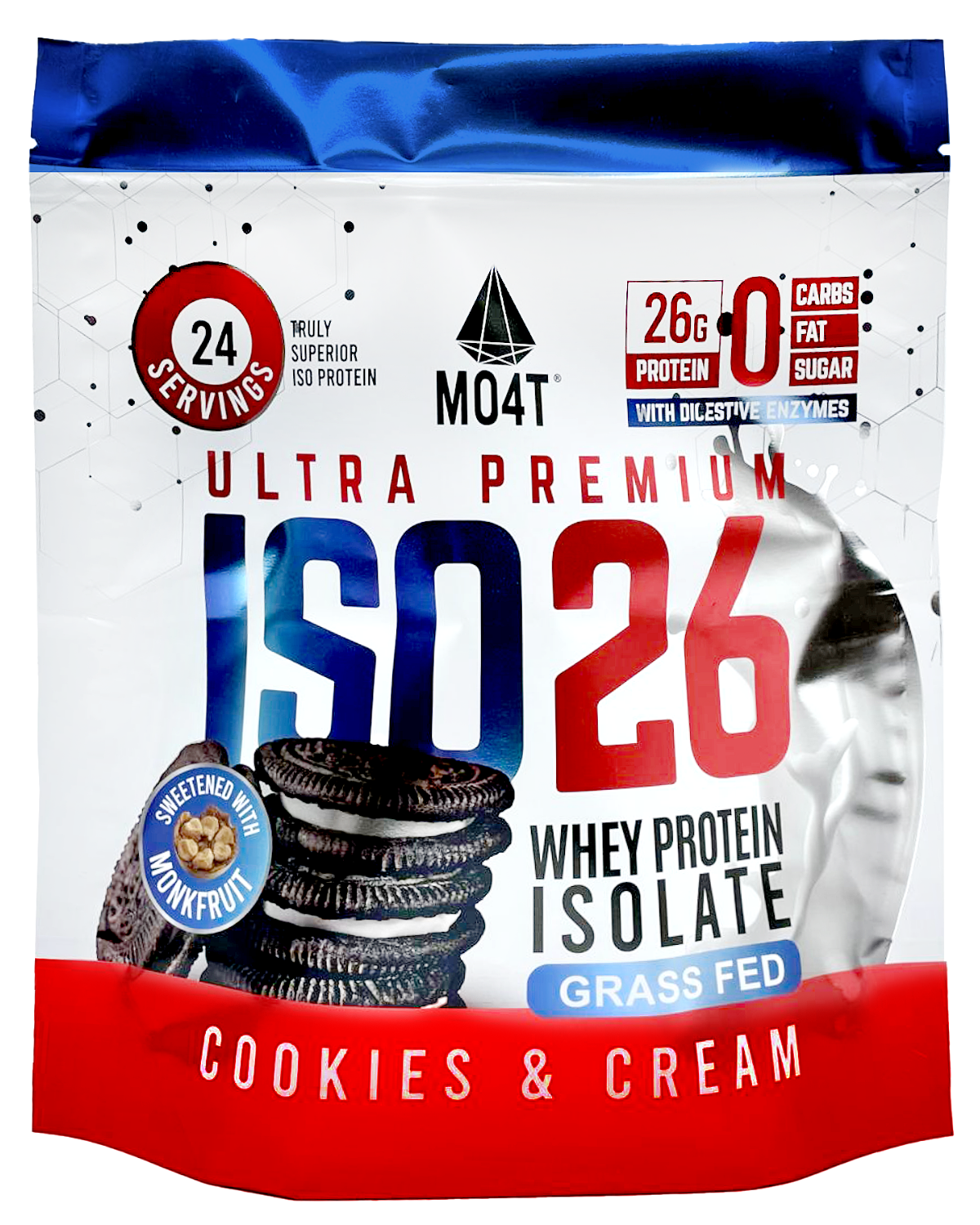 PROTEÍNA ISO26 COOKIES & CREAM - Formato Pouch, 24 servicios